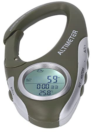 AMTAST Barometer, Höhenmesser, Thermometer, Metrischer Höhenmesser für Klettern, Camping, Outdoor-Sport, Multifunktional, mit Hintergrundbeleuchtung