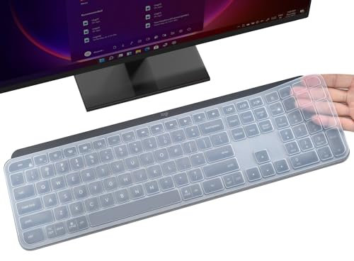 Keyboard Cover Skin for Logitech MX Keys S & MX Keys Advanced Illuminated Wireless Keyboard, Logitech Craft Advanced Wireless Keyboard Protector, Logitech MX Keys S Silicone Protective Skin, Clear