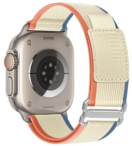 Trail Loop Nylon Band - Compatible with Apple Watch Ultra 2/Ultra Band 49mm 45mm 44mm 42mm for Men Women, Soft Breathable Elastic Sport Strap for iWatch Ultra 2, iWatch Ultra Series SE 9/8/7/6/5/4