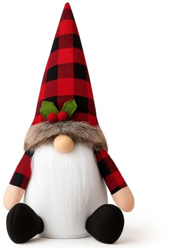 STYLIZER Weihnachten Wichtel Groß – Skandinavische Wichtelfiguren Weihnachten Aus Stoff und Filz – Hochwertige Wichtel Deko Innen – Perfekte Weihnachtsdekoration Für Fensterbank (Mit Hörnern)