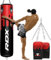 RDX 145CM Boxsack Hängend mit Handschuhen und Stahlkette Drehwirbel, 25KG Gefüllt Box Set 50KG Füllmenge, Erwachsene Maya Hide Leder Punching Bag für Boxen Kickboxen MMA Muay Thai Karate Punchingsäcke
