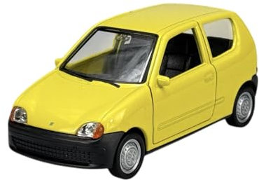 Welly Modell Auto Kompatibel mit FIAT Seicento Gelb ca 1/34-1/39 Metal Modell Auto Die Cast Neu im Kasten