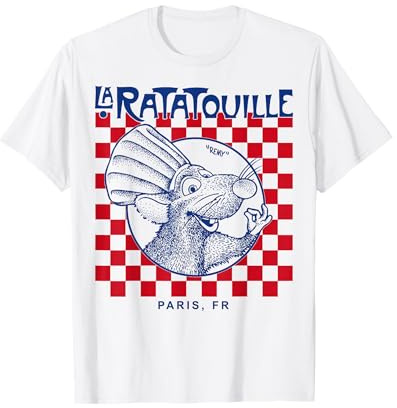 Disney Pixar Ratatouille Rémy Paris en damier T-Shirt
