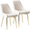 SEPNINE Chaises de Salle à Manger Lot de 2, Chaise en Velours pour Salle à Manger Scandinave, Chaise de Cuisine avec Coussin Rembourré épais, Chaise de Salon avec Pieds en Métal Doré