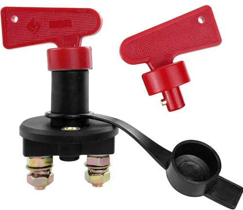 Battery Isolator Switch 12V/24V for Automotive Car, Battery Disconnect Switch with 2 Keys, Emergency Power Kill Battery Cut Off Switchs for Auto RV Marine Boat ATV Truck Vehicle (1 Set)