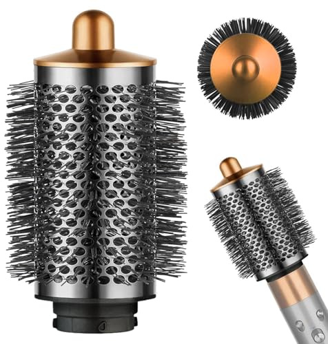 Verbesserte große,runde Volumenbürste für Dson Airwrap HS01/HS05 Aufsätze,Volumenaufsatzbürste für schlaffes, flaches Haar (Gold)