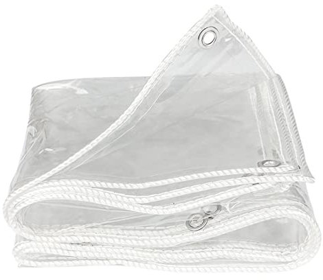 Bâche transparente robuste - 13,7 mm - Étanche - 6 m x 6 m - Multi-usage - En polyéthylène - Avec œillets - Pour serre toutes saisons