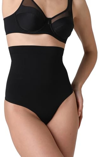 Lovable Guaina Modellante Vita Alta Seamless Perizoma | Microfibra Tecnica Senza Cuciture | Effetto Contenitivo Invisibile | Silhouette Shaping Donna, Nero, S