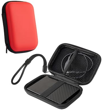 Case for WD 5TB My Passport Portable External Storage - 2.5 Inch Shockproof EVA Hard Drive Carrying Cover Bag,toergy Compatible with 1TB/2TB/4TB/6TB HDD, Red Travel Case