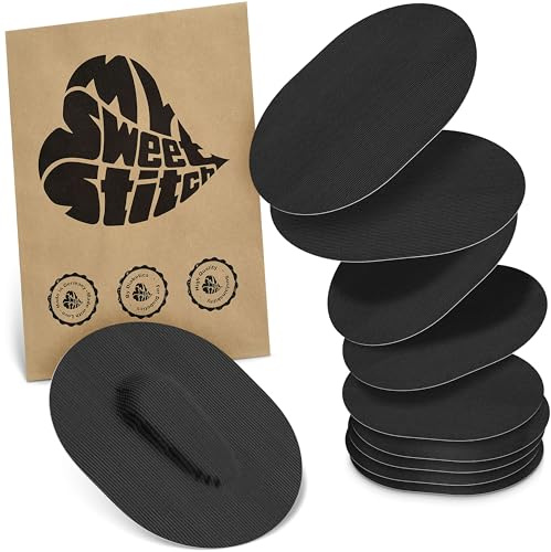 MySweetStitch 10 Fixierpflaster für Dexcom G6/ONE oval Black | Hilft gegen vorzeitiges Ablösen, wasserfest und schnell trocknend, hautfreundlich, bis zu 15 Tage Halt