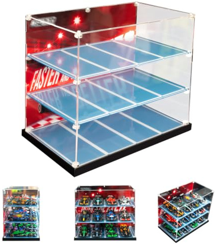 icuanuty Acryl Vitrine Kompatibel mit Lego Speed Champions F1 Auto Vitrine, Organisation Display Case Box für 77242,77243,77244,77245,77246,77247,77248,77249,77250,77251,77259(Modell Nicht enthalten!)