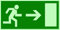 Schild Notausgang Pfeil rechts langnachleuchtend 297x148mm PVC selbstklebend gemäß BGV 8A (Fluchtwegschild Notausgang Rettungszeichen Rettungsweg Rettungsschild)