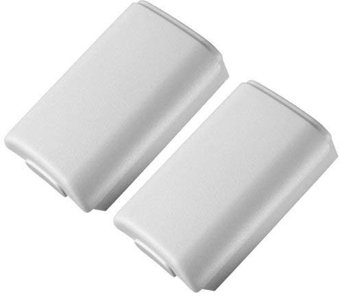 2 x Assecure replacement white battery cover holders for microsoft xbox 360 controller