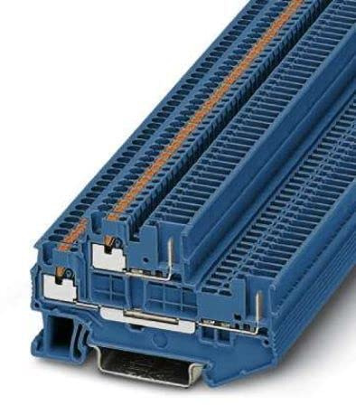 Phoenix Contact PTTB 1.5/S/2P BU Doppelstock Reihenklemmen Blau, 0.14 → 1.5mm², 500 V / 16A, Packung a 50 Stück
