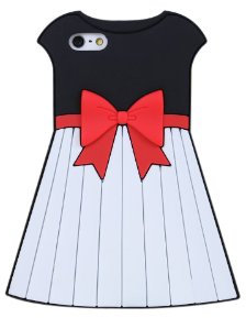 Novago Compatible avec iPhone 5 iPhone 5S iPhone SE 2016 Coque Silicone Souple Anti Choc très protectrice (Robe Noire)