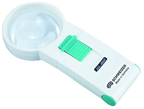Schweizer Optik - ÖKOLUX plus mobil Handleuchtlupe - 24 D / 7-fach / 55 mm / 6500 K