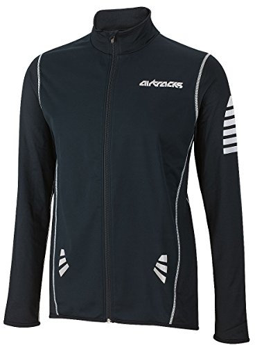 Airtracks Herren Winter Fahrradtrikot Langarm Pro Thermo Funktions Radtrikot Windstopper Warm Fleece -schwarz-Silber - XXXL