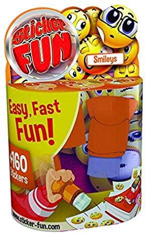 Goliath 35500 - Sticker Fun Smiley, Aufkleber-Stempel mit tollen Motiven, Schnelles und einfaches Stickern, 160 Sticker, Nachfüllbar, ab 4 Jahren