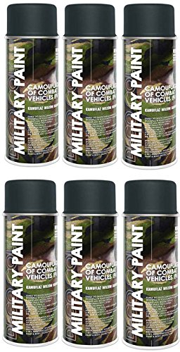 Deco Color 6er Sparpack MILITÄR Army Militärlack Lackspray 400ml Nato freie Farbauswahl (6 Dosen in panzergrau RAL 7016)