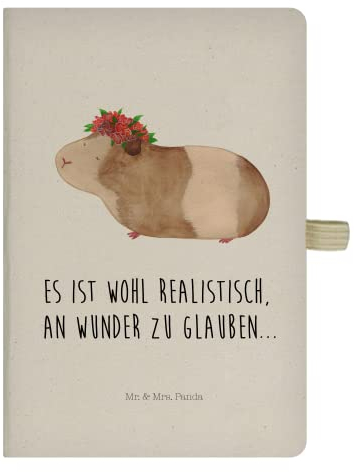 Mr. & Mrs. Panda DIN A5 Baumwoll Notizbuch Meerschweinchen Weisheit - Geschenk, Realität, Tiermotive, Kladde, Gute Laune, Adressbuch, Eintragebuch,