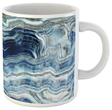 Awowee Coffee Mug Blue Planet Unique of Natural Stone Marble Onyx Brown 11 Oz Ceramic Tea Cup Mugs Best Gift Or Souvenir For Family Friends Coworkers