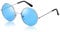 Komonee Lennon Style Aqua Blue Flat Lens Round Retro Classic Sunglasses Vintage Hippy Tea Shades Unisex Steampunk UV400 Protection