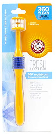 Arm & Hammer for Pets Spectrum 360 Degree Dog Toothbrush for Small Dogs and Puppies | Dog Toothbrush Bristles Help Break Down Plaque and Tartars for Puppies and Small Dogs, White