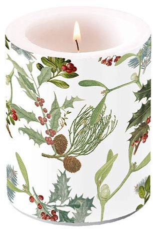 Ambiente Stumpenkerze, Weihnachtsmotiv, 7,6 cm, 12 cm hoch