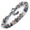 10:10 Edelstahlarmband und 6 mm Zebra Jaspis Natursteine, Armband für Damen und Herren. Verstellbares Armband Made in Italy…