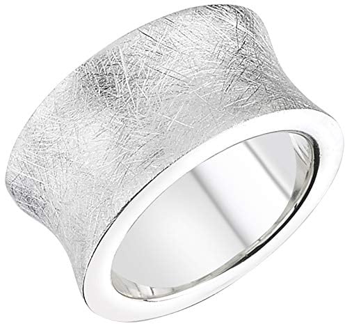 Vinani Design Ring massiv gebürstet schlicht 925 Sterling Silber Größe 60 (19.1) 2RAT60