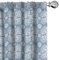 ABAKUHAUS Boho Vorhänge, Gardinen, Oriental Floral Wirbler Blätter-, Fensterbehandlungen für Wohnzimmer Schlafzimmer Dekor, 2 Stück 75 cm b x 245 cm h, Blau Weiss