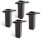 4 Pièces Pied de Meuble avec Plaque de Montage - pour Le Table, lit, chaises - Plastiqué ABS - Hauteur: 15 cm - Couleur: Noir - Ne Comprend Pas Les vis - REI