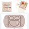 EasyMat Mini Portable Silicone Baby Suction Plate by EasyTots | Lid and Carry Case Included | Travel Friendly | Perfect Placemat for High Chair Feeding & Baby Led Weaning (Mauve)