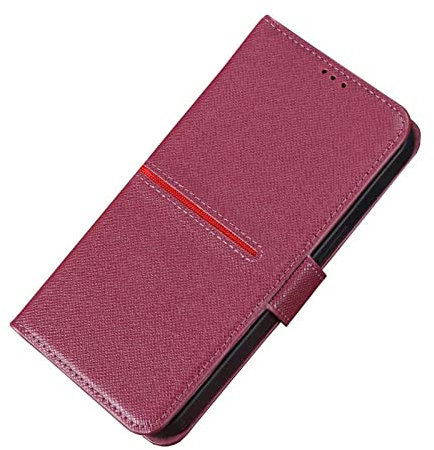 Yx-outdoor Custodia a portafoglio in pelle per cellulare, con fibbia magnetica a conchiglia, funzione di supporto, per Apple iPhone 11 Pro da 5,8 pollici, rosa rossa