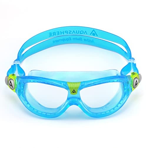 Aqua Sphere Seal Kid 2 MS5064343LC Lunettes de natation pour enfants – Vision sous-marine ultime avec confort, verres anti-rayures et hypoallergéniques | Verres transparents, monture