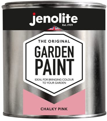 JENOLITE Garden Paint Chalky Pink - Ideal for Garden Furniture & Ornaments - use on wood, metal, plastic, stone, ceramic - 1 Litre (RAL 3014)