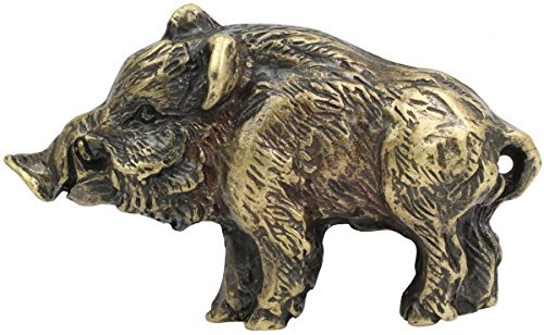 BELTINGER Gürtelschnalle Wildschwein 4,0 cm | Buckle Wechselschließe Gürtelschließe 40mm Massiv | für Jagd-Outfit | Altmessing