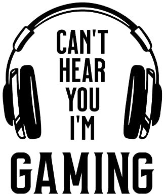 Quanyuchang Can't Hear You I'm Gaming Wall Decals Headset Game Wall Sticker Vinyl Art Silhouette Game Decor 3D Video Game Room Wallpaper for Boys Playroom Bedroom Family Game Room Decoration