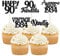 Gyufise 30 Pack Vintage 1935 Cupcake Toppers Glitter Cheers to 90 Fabulous Eighty Cupcake Picks 90th Birthday Wedding Anniversary Party Cake Decorations Supplies Black