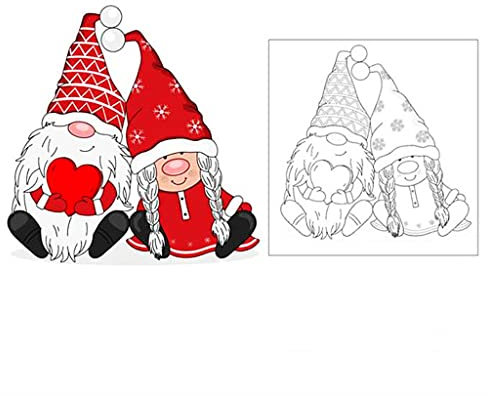 Sredwtk Herz Gnome Stanzschablone Weihnachtsmann Scrapbooking Prägeschablonen Metall Stanzformen Schneiden Cutting Dies für DIY Album Scrapbooking Karten Deko