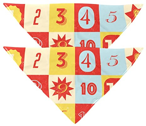 Hundehalstuch, Retro-Adventskalender, Mädchen, Jungen, Haustier-Lätzchen, Hundeschal, waschbar, Zubehör für kleine, mittelgroße und große Hunde, Welpen, Katzen, Haustiere, 2 Stück