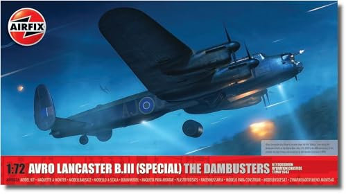 Airfix Model Set - A09007A Avro Lancaster B.III (SPECIAL) 'THE DAMBUSTERS' Model Building Kit - Plastic Plane Kits for Adults & Children 8+, Set Includes Sprues & Decals - 1:72 Scale