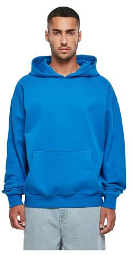 Build Your Brand Men's BY162-Ultra Heavy Cotton Box Hoody Hooded Sweatshirt, Cobalt Blue, 5X-Large