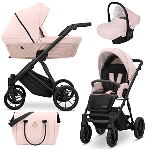 Kinderwagen Premium Set 12 Farben 2in1 3in1 4in1 Auswahl Iventox by Lux4Kids Smoky Pink 011 2in1 ohne Babyschale