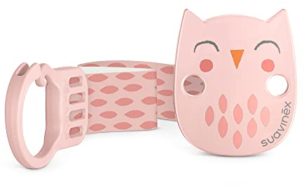 Suavinex, Schnullerkette, Schnullerband, für Babys +0 Monate, Schnullerkette Stoff, Bonhomia, Farbe Rosa