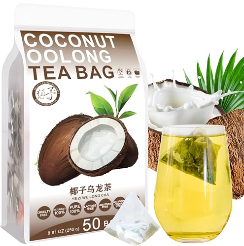 Plant Gift Coconut Oolong Tea Bag 8.81oz (5g*50bags) zucchero di roccia, tè Oolong, noce di cocco, naturale puro cinese, tè misto di assistenza sanitaria, combinazione di tè floreale 250g 椰子乌龙茶