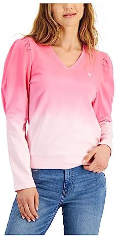 Tommy Hilfiger Sweat-shirt ombré en coton pour femme, Rose ombré, Small
