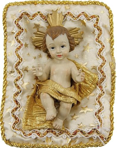 FADEDA Jesuskind auf Kissen, Creme/Höhe:12 cm/handbemalt/detailgetreue Krippen Figuren - Weihnachten Tisch Dekoration Krippe Zubehör