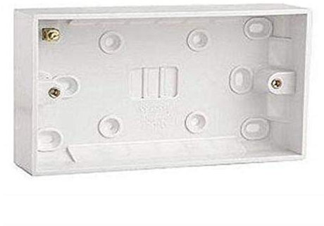 Caja doble doble de 25 mm de pared blanca biselada, 13 amperios, enchufe eléctrico de 2 bandas