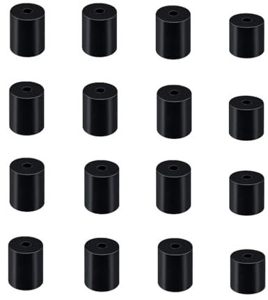 Treer 16-Pack Heat-Resistant Silicone Buffer for 3D Printer Bed Leveling Parts, Heatbed Silicone Leveling Column Stable Hotbed Tool (Black)